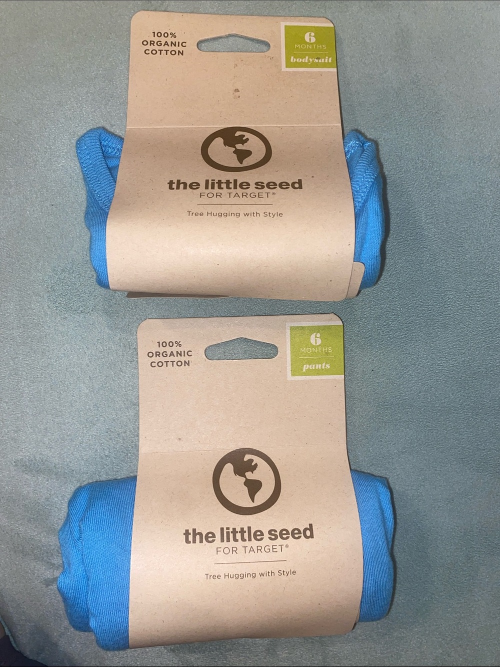 Target Bright Blue Matching bodysuit and legging- The Little Seed Organic Cotton
